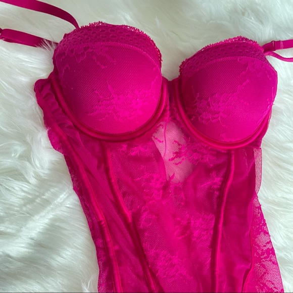 Cranberry Pink Sheer babydoll - Picture 3 of 5